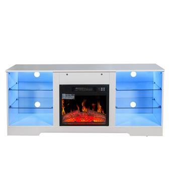 Fireplace TV Stand With 18 Inch <b style=\\'color:red\\'>Electric</b> Fireplace Heater,Modern Entertainment Center for TVs up