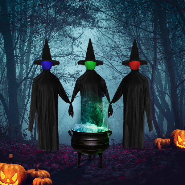  Halloween Black Witches with Change Colors