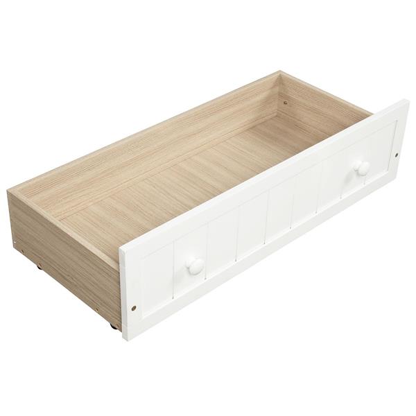 Twin Wooden Daybed with 2 drawers, Sofa Bed for Bedroom Living Room,No Box Spring Needed,White