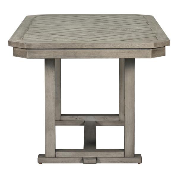 6-Piece Rubber Wood Dining Table Set with Beautiful Wood Grain Pattern Tabletop Solid Wood Veneer and Soft Cushion (Gray)