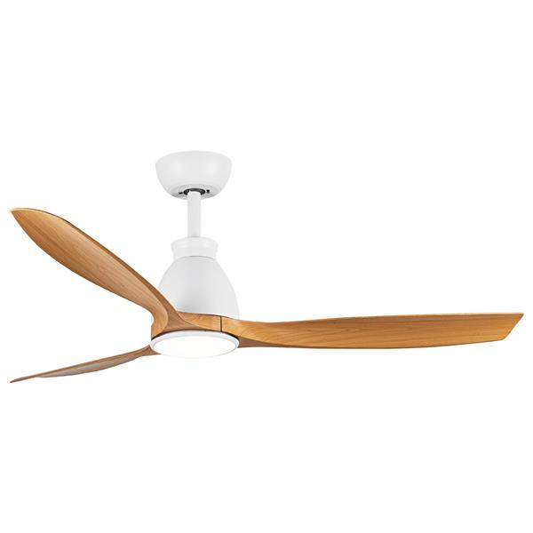 52 In.Intergrated LED Ceiling Fan with Antique Brown Wood Graiin Blade