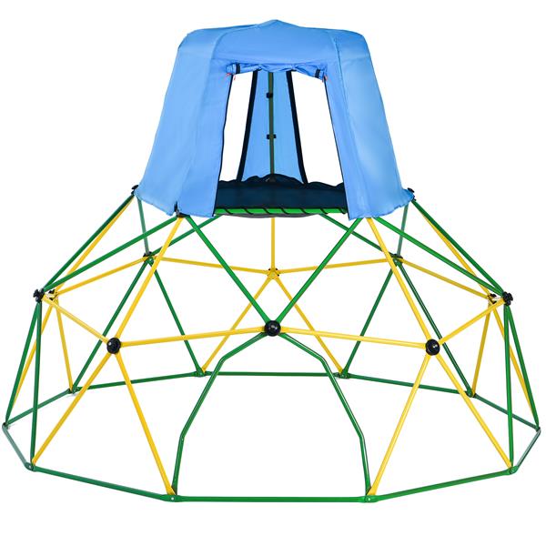 Kids Climbing Dome with Canopy and Playmat - 10 ft Jungle Gym Geometric Playground Dome Climber Play Center, Rust & UV Resistant Steel Supporting 1000 LBS