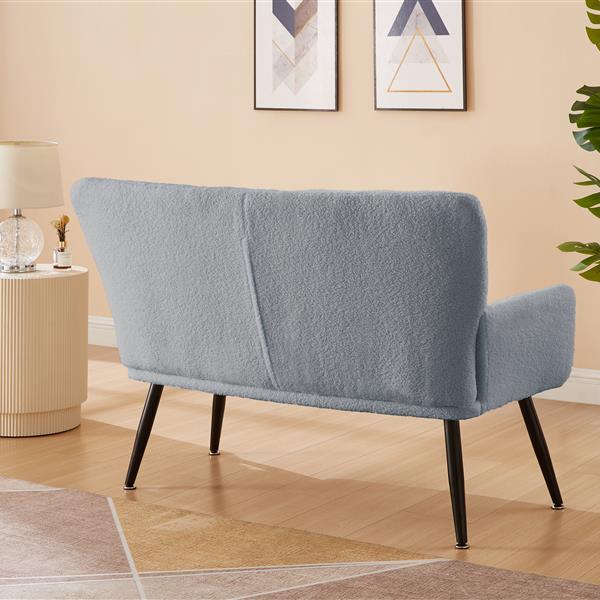 52'' Small Loveseat Sofa, Couch 2-Seater with Quilting Backs for Living Room, Bedroom and Small Space (COLOR:BLUE)