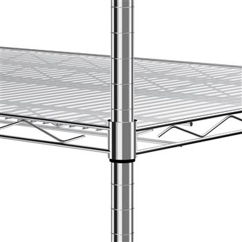 5-tier heavy-duty adjustable shelving and racking, 300 lbs. per wire shelf, With wheels, adjustable feet and shelf liners, for warehouses, supermarkets, kitchens, etc. 59.45 \\"L × 24.02 \\"W × 71.65 \\"H