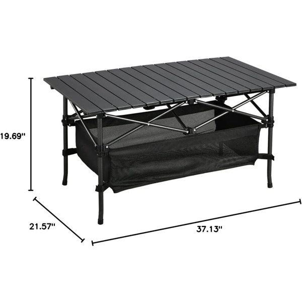 1pc Camping Table That Fold up Lightweight, Aluminum Folding Table Roll Up Table with Easy Carrying Bag for Indoor, Outdoor, Camping, Backyard, BBQ, Party, Patio, Beach, Picnic, Medium