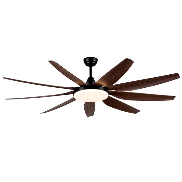 71" Integrated LED Lighting Ceiling Fan with 9 Solid Wood Blade