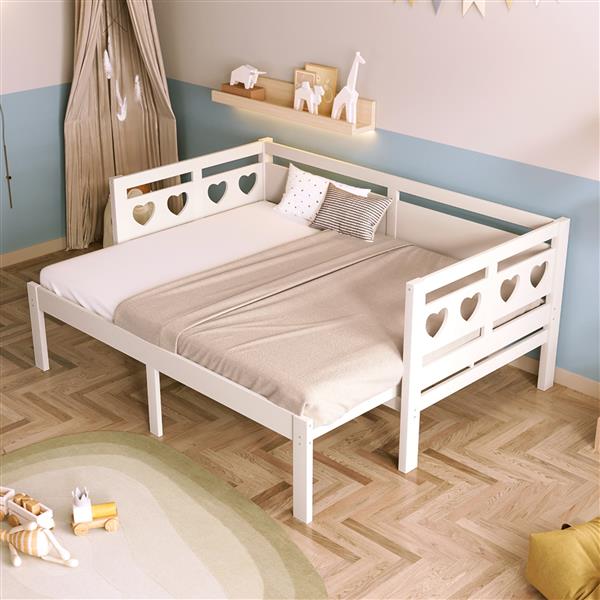 Twin Extending Daybed with Trundle, Wooden Daybed, White