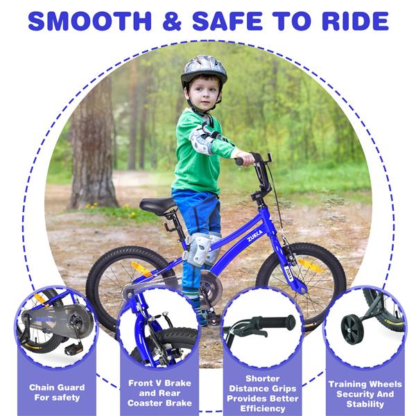 Kids Bike,16 Inch Kids' Bicycle with Training Wheels for Boys Age 4-7 Years,Multiple Colors