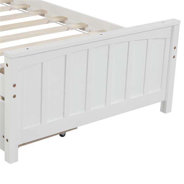 Twin size Platform Bed with Two Drawers, White