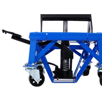 300 lbs Hydraulic Motorcycle Scissor Jack Lift Foot Step Wheels for Small Dirt Bikes,blue color