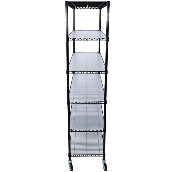 6 Tier 6000lbs Capacity NSF Metal Shelf Wire Shelving Unit, Heavy Duty Adjustable Storage Rack with Wheels & Shelf Liners for Commercial Grade Utility Steel Storage Rack, Black - 84"H x 48"L x 20"D