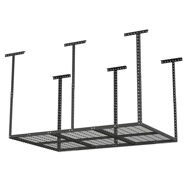 4x6ft Overhead Garage Storage Rack,Adjustable Garage Storage Organization Systerm,Heavy Duty Metal Garage Ceiling Storage Racks,560lbs Weight Capacity,Black