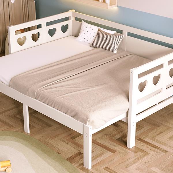 Twin Extending Daybed with Trundle, Wooden Daybed, White