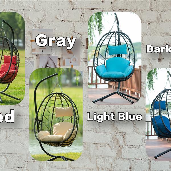 Egg Chair with Stand Indoor Outdoor Swing Chair Patio Wicker Hanging Egg Chair Hanging Basket Chair Hammock Chair with Stand for Bedroom Living Room Balcony