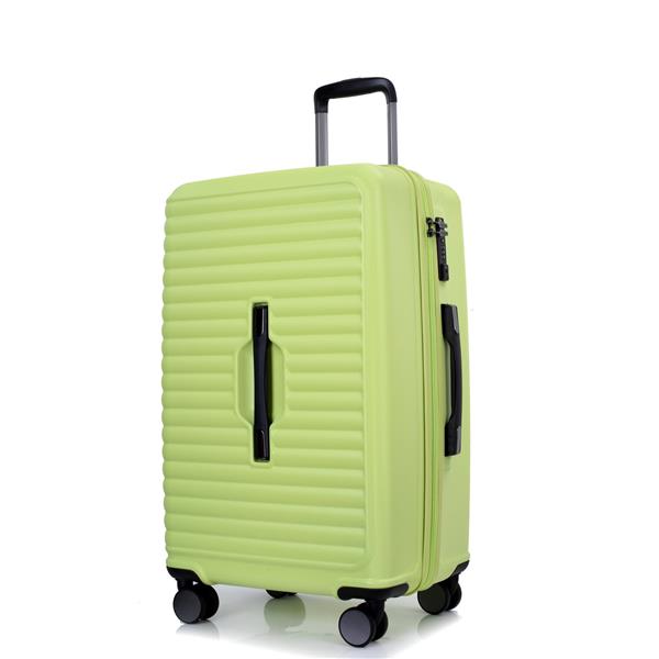 3 Piece Luggage Sets PC+ABS Lightweight Suitcase with Two Hooks, 360° Double Spinner Wheels, TSA Lock, (20/24/28) Light Green