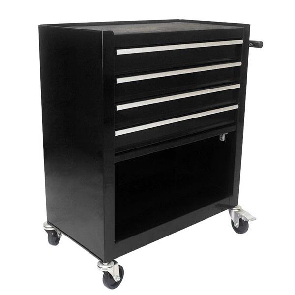 4 DRAWERS MULTIFUNCTIONAL TOOL CART WITH WHEELS-BLACK