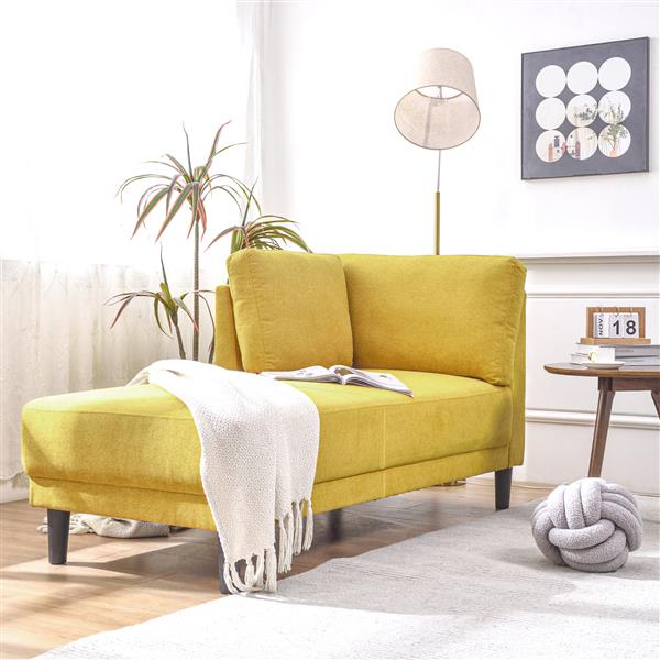 [New+Video]65" Mid-Century Modern Linen Fabric Corner Lounge Chair, Upholstered Indoor Chaise Lounge,Sleeper Sofa,Solid Wood Sofa Bed for Bedroom,Office,Small Living Room & Apartment,3 Colors