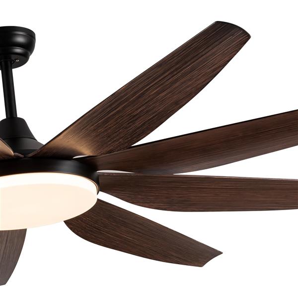 71" Integrated LED Lighting Ceiling Fan with 9 Solid Wood Blade