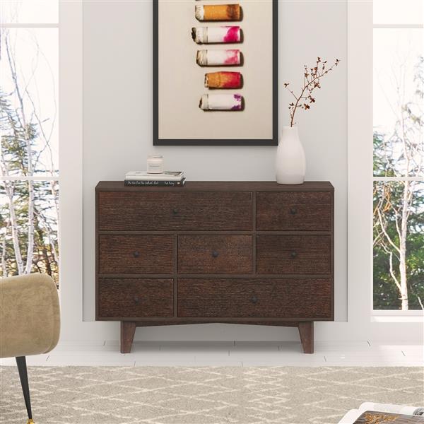 Solid Wood spray-painted drawer dresser bar,buffet tableware cabinet lockers buffet server console table lockers, retro round handle, applicable to the dining room, living room,kitchen corridor auburn