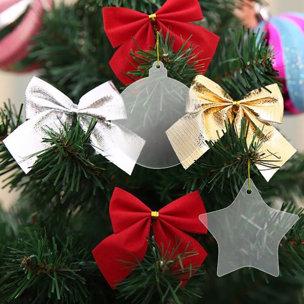 20PC Clear Christmas Baubles Perspex Acrylic Baubles DIY Craft Tree Decoration