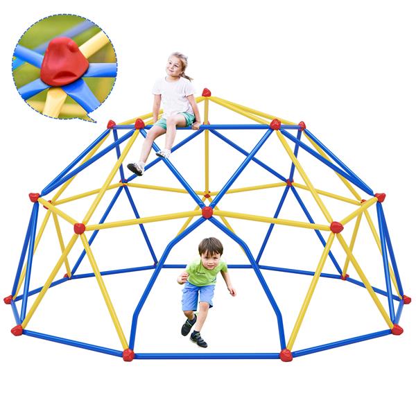 Kids Climbing Dome Jungle Gym - 10 ft Geometric Playground Dome Climber Play Center with Rust & UV Resistant Steel, Supporting 1000 LBS