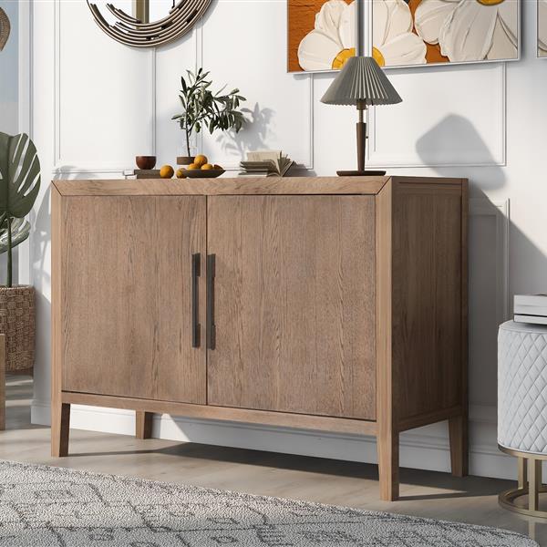 Storage Cabinet Sideboard Wooden Cabinet with 2 Metal handles and 2 Doors for Hallway, Entryway, Living Room