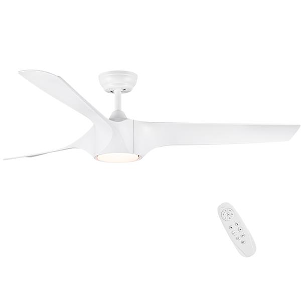 56 In.Intergrated LED Ceiling Fan with White ABS Blade