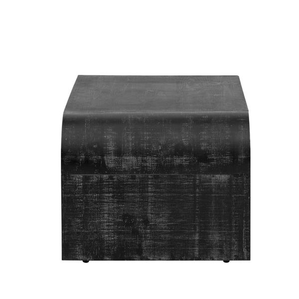 Minimalist Coffee Table with Curved Art Deco Design for Living Room or Dining Room(Antique Black)