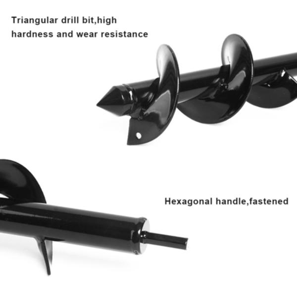 Erdbohrer Pfahlbohrer Erdlochbohrer Gartenbohrer für Bohrmaschine Akkuschrauber