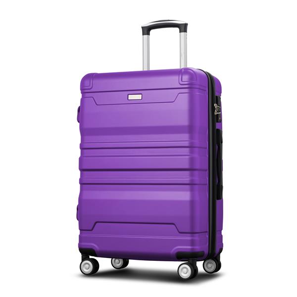 Luggage Sets New Model Expandable ABS Hardshell 3pcs Clearance Luggage Hardside Lightweight Durable Suitcase sets Spinner Wheels Suitcase with TSA Lock 20''24''28''(purple)