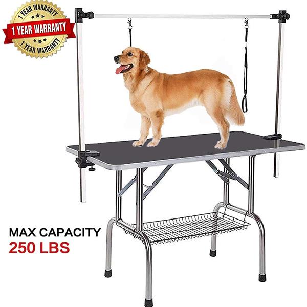 Professional Dog Pet Grooming Table Large Adjustable Heavy Duty Portable w/Arm & Noose & Mesh Tray