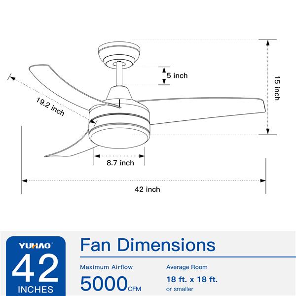 Matte Black Ceiling Fan with Integrated LED Light