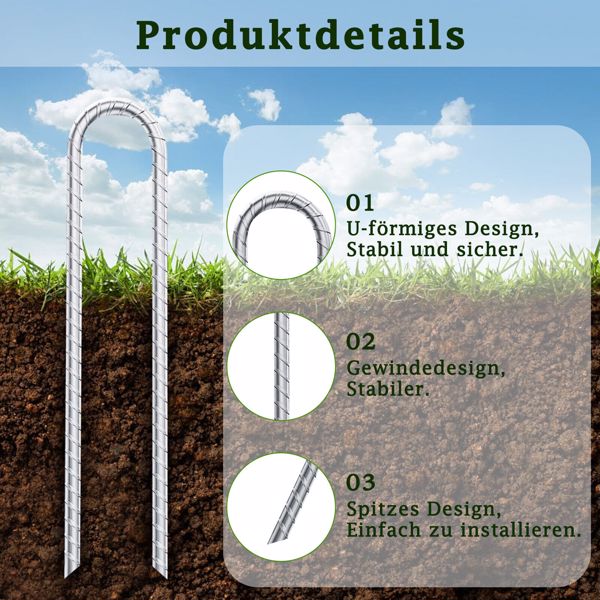 6×Erdanker Bodenanker Erdnägel Zeltheringe Stahl Bodenanker Zeltnägel Heringe