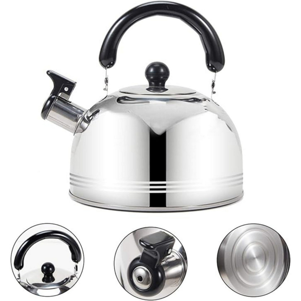 Induction Whistling Kettle, Tea Kettle, Kettle Made of Stainless Steel, 2L Hot Water Tea Pot for All Heat Sources