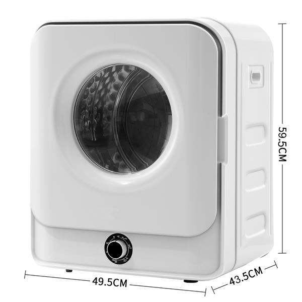 1.95 Cu.ft Front Load Clothes Dryer, Portable Compact Dryer 830W,  5 Drying Modes, Stainless Steel Drum, with Overheat Protection, Dust Removal, Deodorization and Lint Removal Functions, White