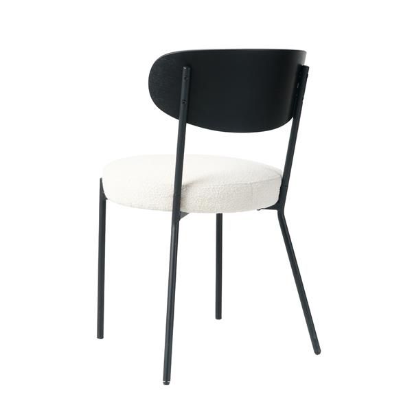 modern kitchen dining chair Bentwood covered with ash veneer Chair back, metal with black powder coated leg chair,  Kitchen Dining Room and living room (set of 2)