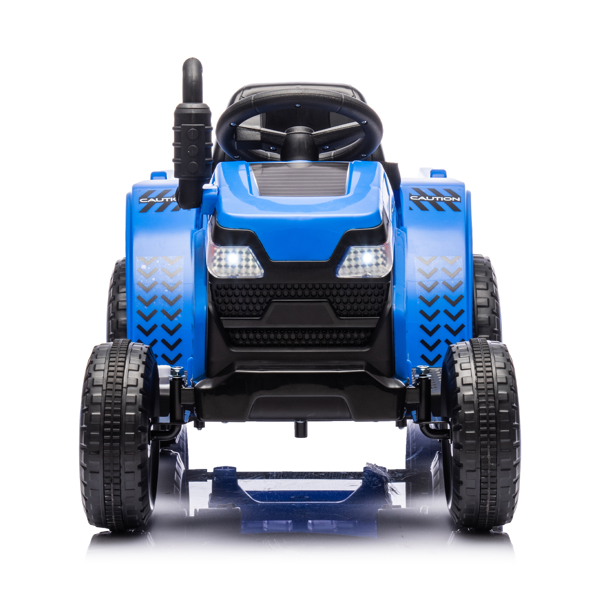 12V Kids Ride On Electric Tractor Black Knight,Kids Ride On Toy.2WD,Non-skid tires, steering wheel, foot pedal,With Removable storage tug,Light,Bluetooth,Music,MP3,USB,Power Display For Kids Aged 3+.