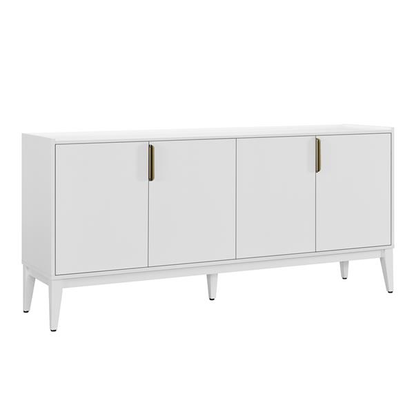 Storage Cabinet Sideboard Wooden Cabinet with 4 Doors for Hallway, Entryway, Living Room, Adjustable Shelf