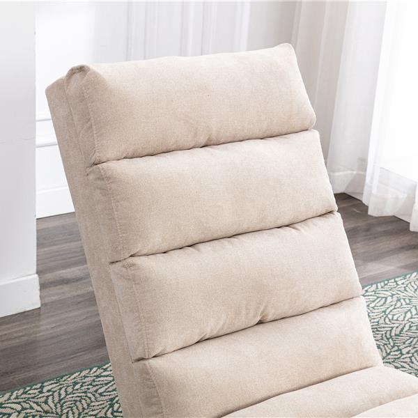 Linen Chaise Lounge Indoor Chair, Modern Long Lounger for Office or Living Room