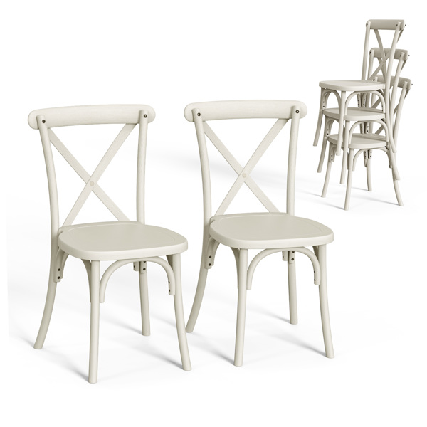  2pcs X- back Garden Plastic Folding Chair White