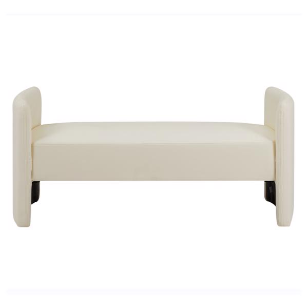 Beige, Cat's Claw Skin Bedroom Casual Rectangular Sofa Stool, Suitable for Bedroom, Living Room