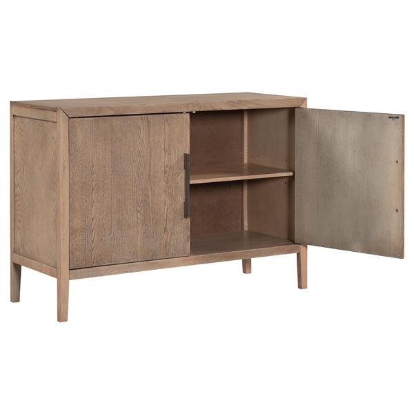 Storage Cabinet Sideboard Wooden Cabinet with 2 Metal handles and 2 Doors for Hallway, Entryway, Living Room