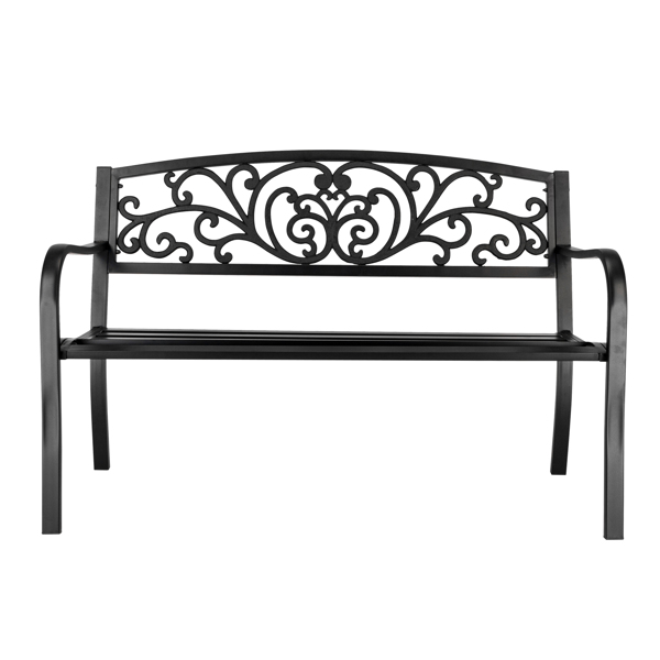 50" Iron Outdoor Courtyard Decoration Park Leisure Bench