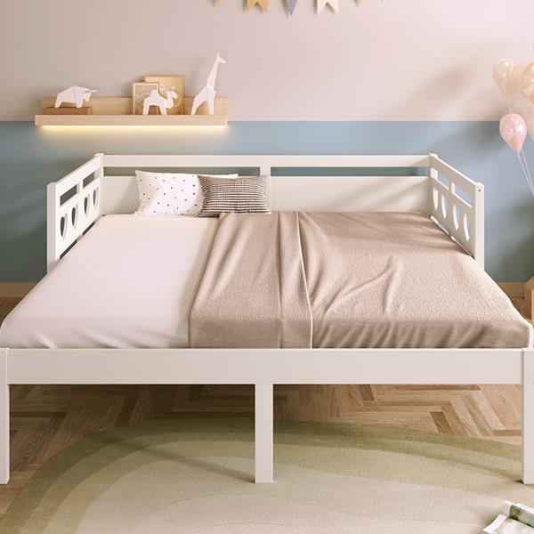 Twin Extending Daybed with Trundle, Wooden Daybed, White