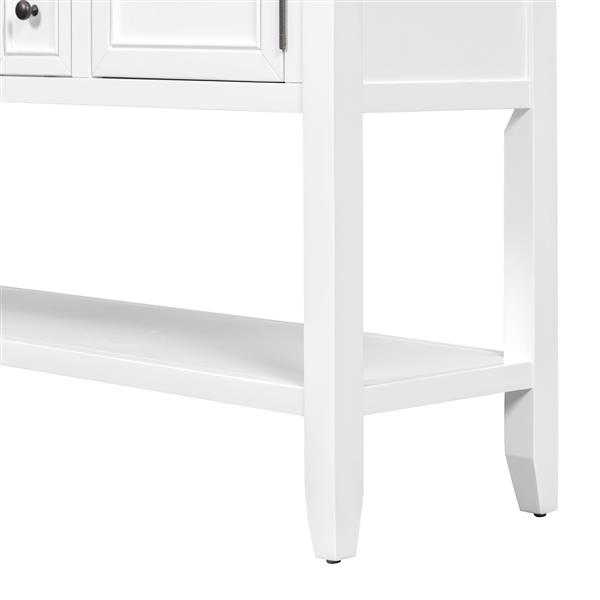 Cambridge Series  Ample Storage Vintage Console Table with Four Small Drawers and Bottom Shelf for Living Rooms, Entrances and Kitchens