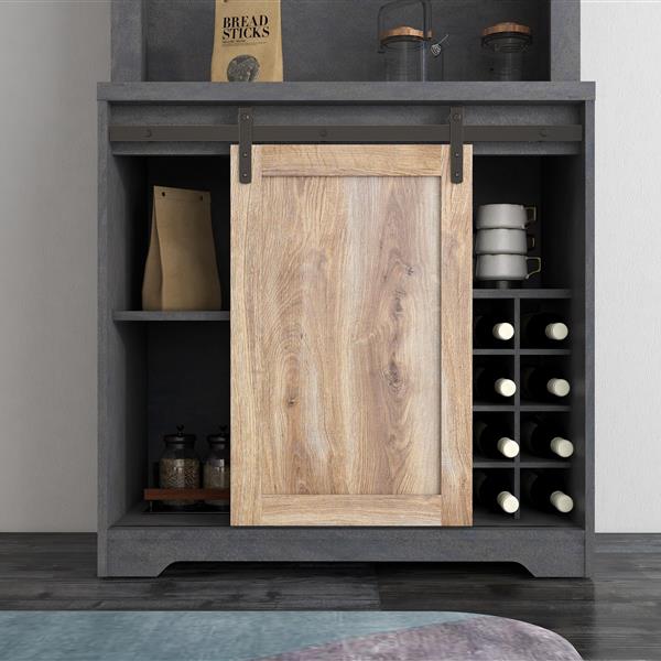 31 Inch Farmhouse Barn Door Bar Cabinet For Living Room, Dining Room