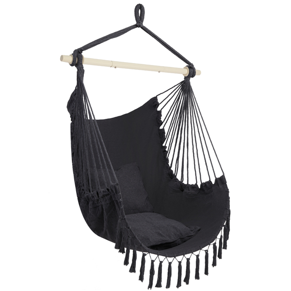 Pillow Tassel Hanging Chair Gray