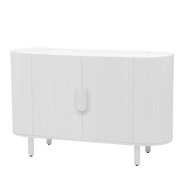 Curved Design Light Luxury Sideboard with Adjustable Shelves,Suitable for Living Room,Study and Entrance