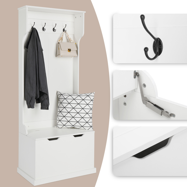 Independent wardrobe manager, with clothes hook, multiple storage racks, bedroom, porch wardrobe storage rack, white