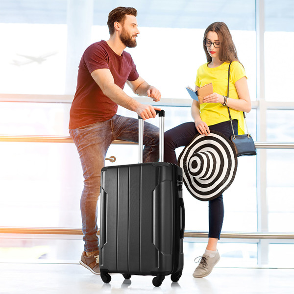 Hardshell Luggage Spinner Suitcase with TSA Lock Lightweight Expandable 24'' (Single Luggage)